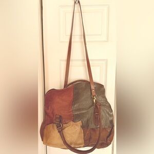 A.S.98 Patchwork Leather Tote Bag
